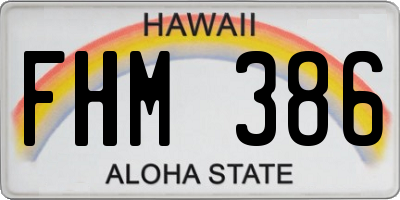 HI license plate FHM386