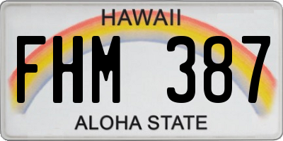 HI license plate FHM387