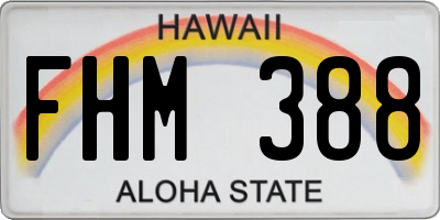 HI license plate FHM388