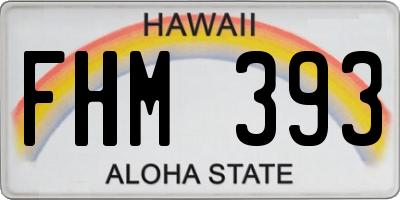 HI license plate FHM393