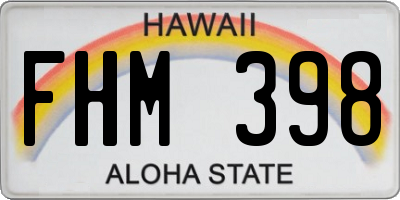 HI license plate FHM398