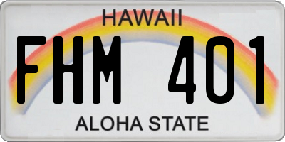 HI license plate FHM401