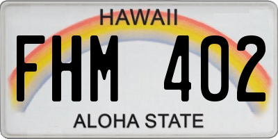 HI license plate FHM402