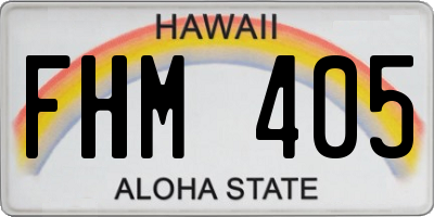 HI license plate FHM405