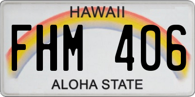 HI license plate FHM406