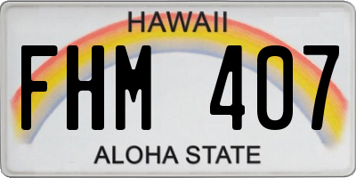 HI license plate FHM407