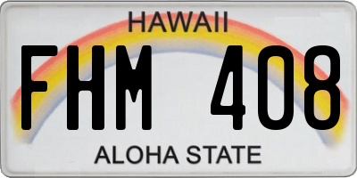 HI license plate FHM408