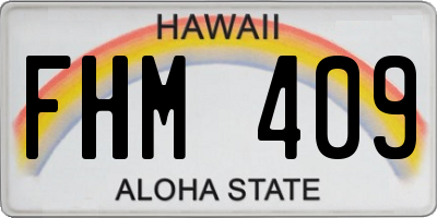 HI license plate FHM409
