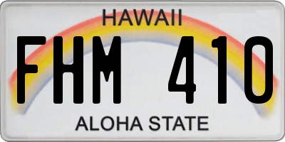 HI license plate FHM410