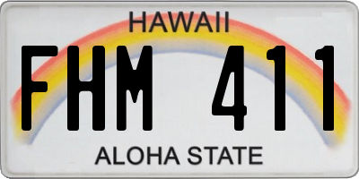 HI license plate FHM411