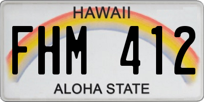 HI license plate FHM412