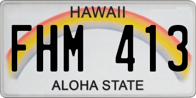 HI license plate FHM413