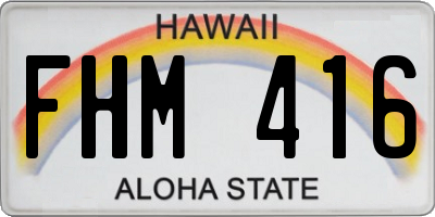 HI license plate FHM416