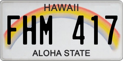 HI license plate FHM417