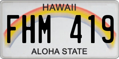 HI license plate FHM419