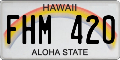 HI license plate FHM420