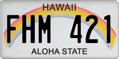 HI license plate FHM421