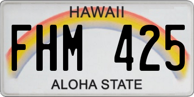 HI license plate FHM425