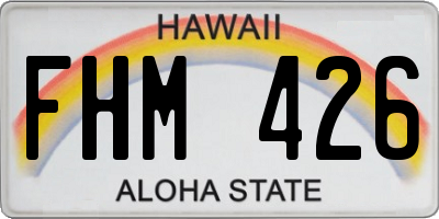 HI license plate FHM426