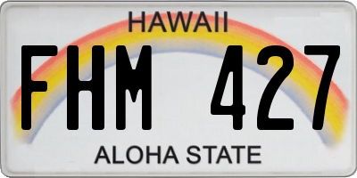 HI license plate FHM427