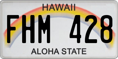 HI license plate FHM428
