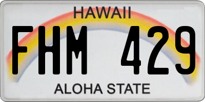 HI license plate FHM429