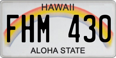 HI license plate FHM430