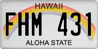 HI license plate FHM431