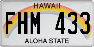 HI license plate FHM433