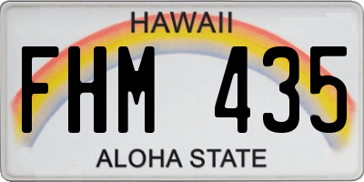 HI license plate FHM435