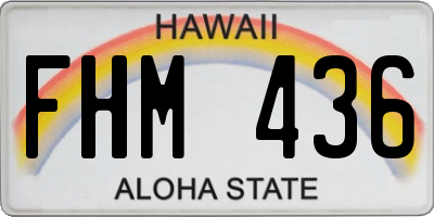 HI license plate FHM436