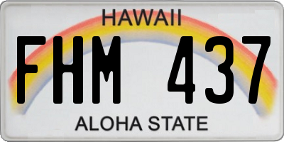 HI license plate FHM437