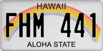 HI license plate FHM441