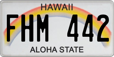 HI license plate FHM442