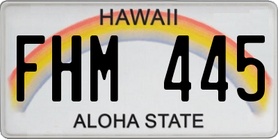 HI license plate FHM445