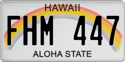 HI license plate FHM447