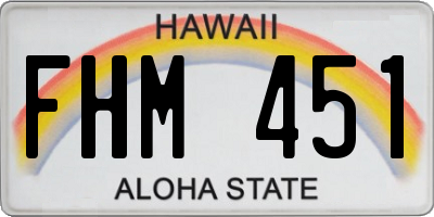 HI license plate FHM451