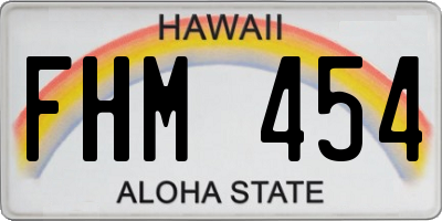HI license plate FHM454