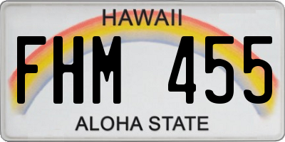 HI license plate FHM455
