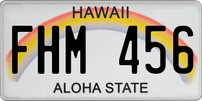 HI license plate FHM456