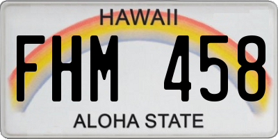 HI license plate FHM458
