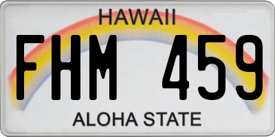 HI license plate FHM459