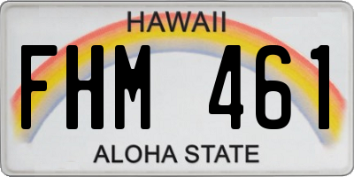 HI license plate FHM461