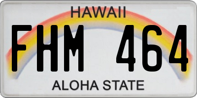 HI license plate FHM464