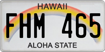 HI license plate FHM465