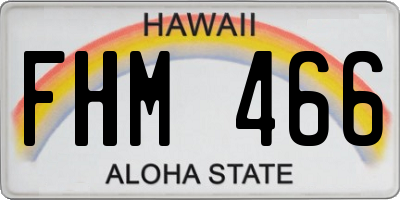 HI license plate FHM466
