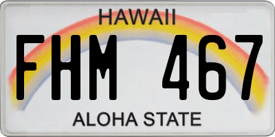 HI license plate FHM467