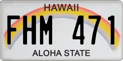 HI license plate FHM471