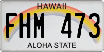 HI license plate FHM473