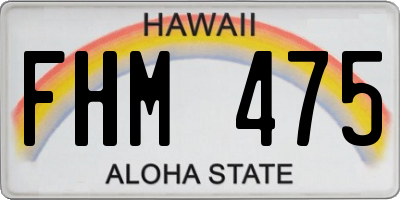 HI license plate FHM475